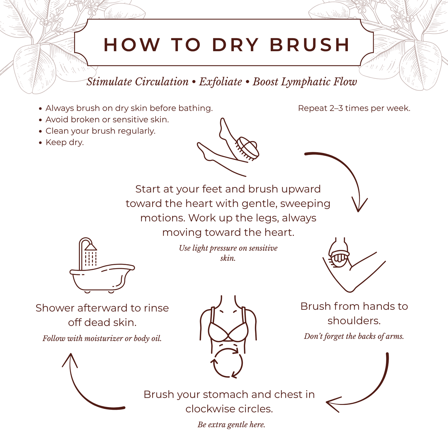 Using the body brush before shower – dry brushing ritual