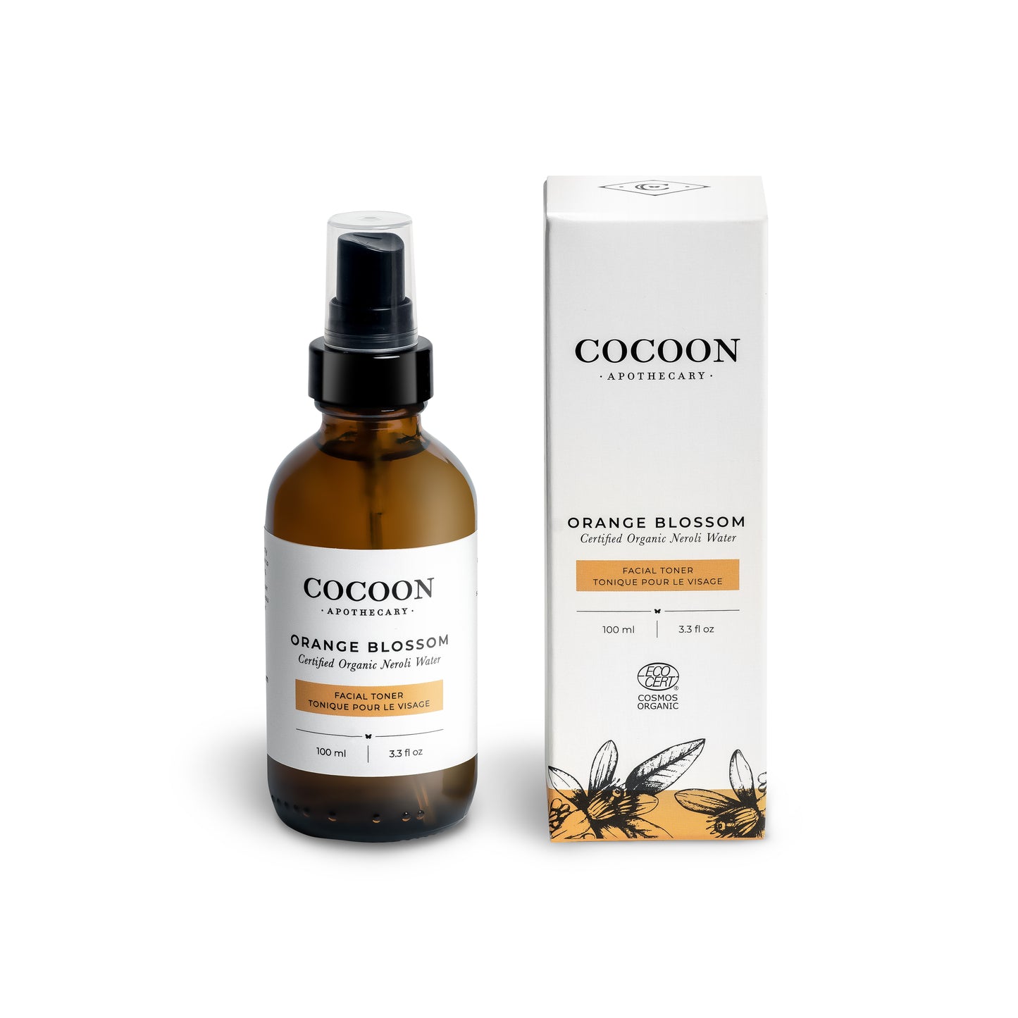 Orange Blossom Facial Toner bottle – neroli floral mist for face