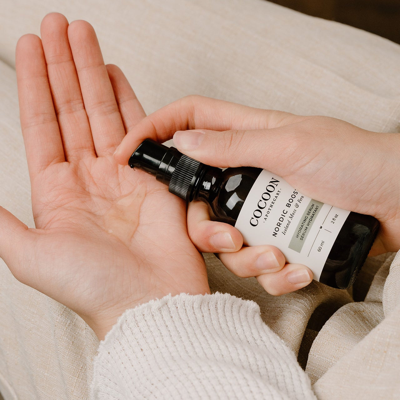 applying ecocert natural hyaluronic acid serum