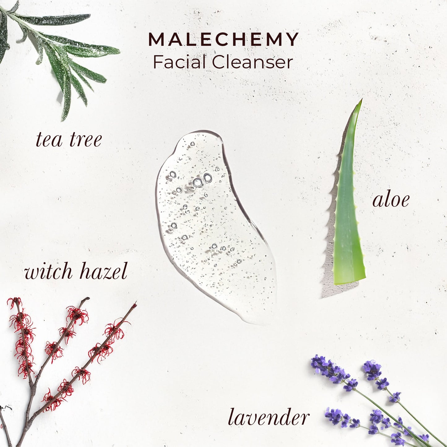ingredients of gentle natural facial cleanser made in Canada