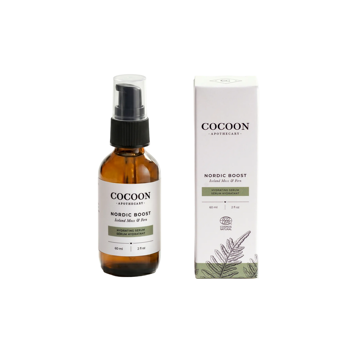 Cocoon Apothecary Nordic Boost bottle and packaging on a white background