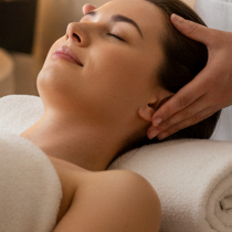 woman getting head massage