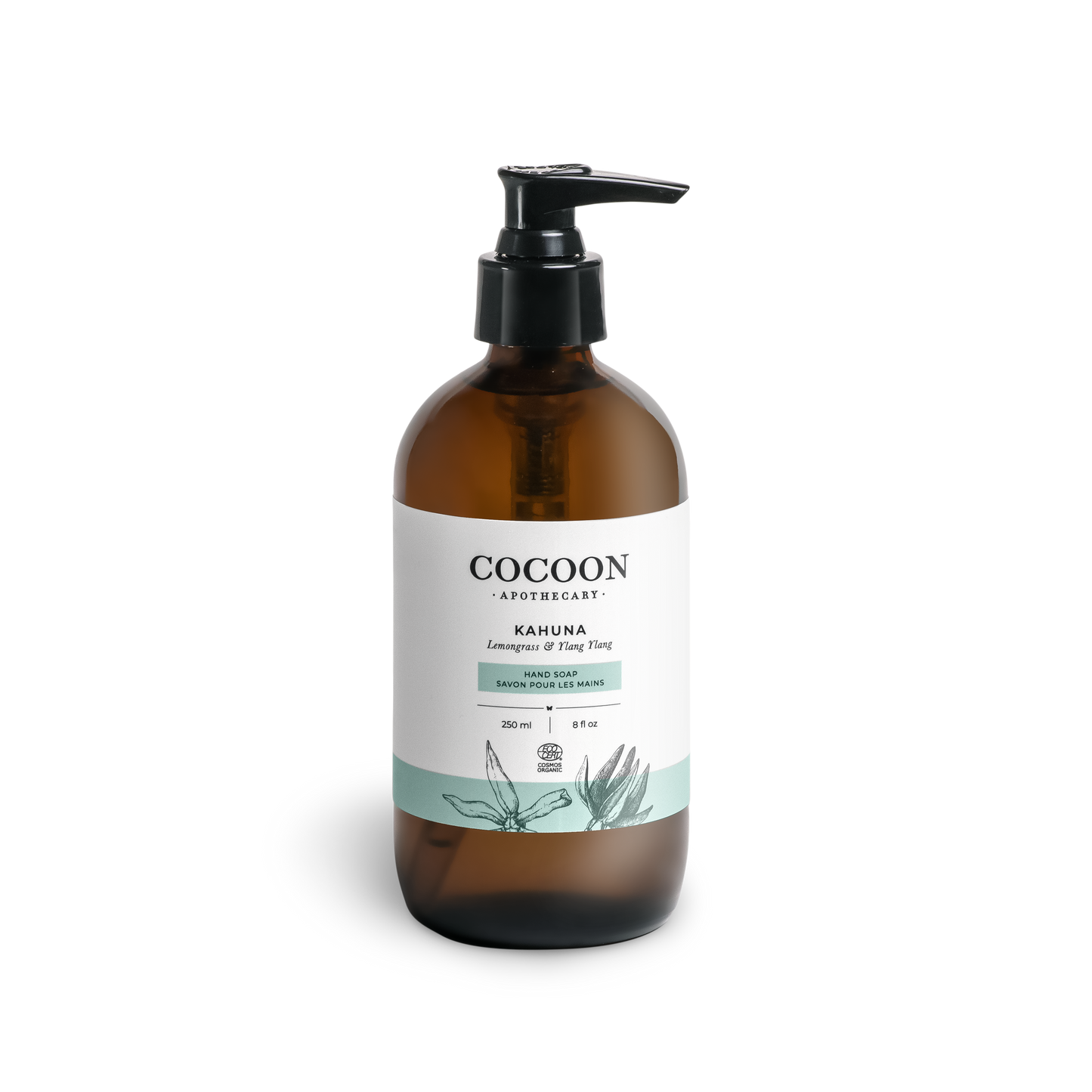 Ecocert liquid hand soap scented with lemongrass and ylang ylang