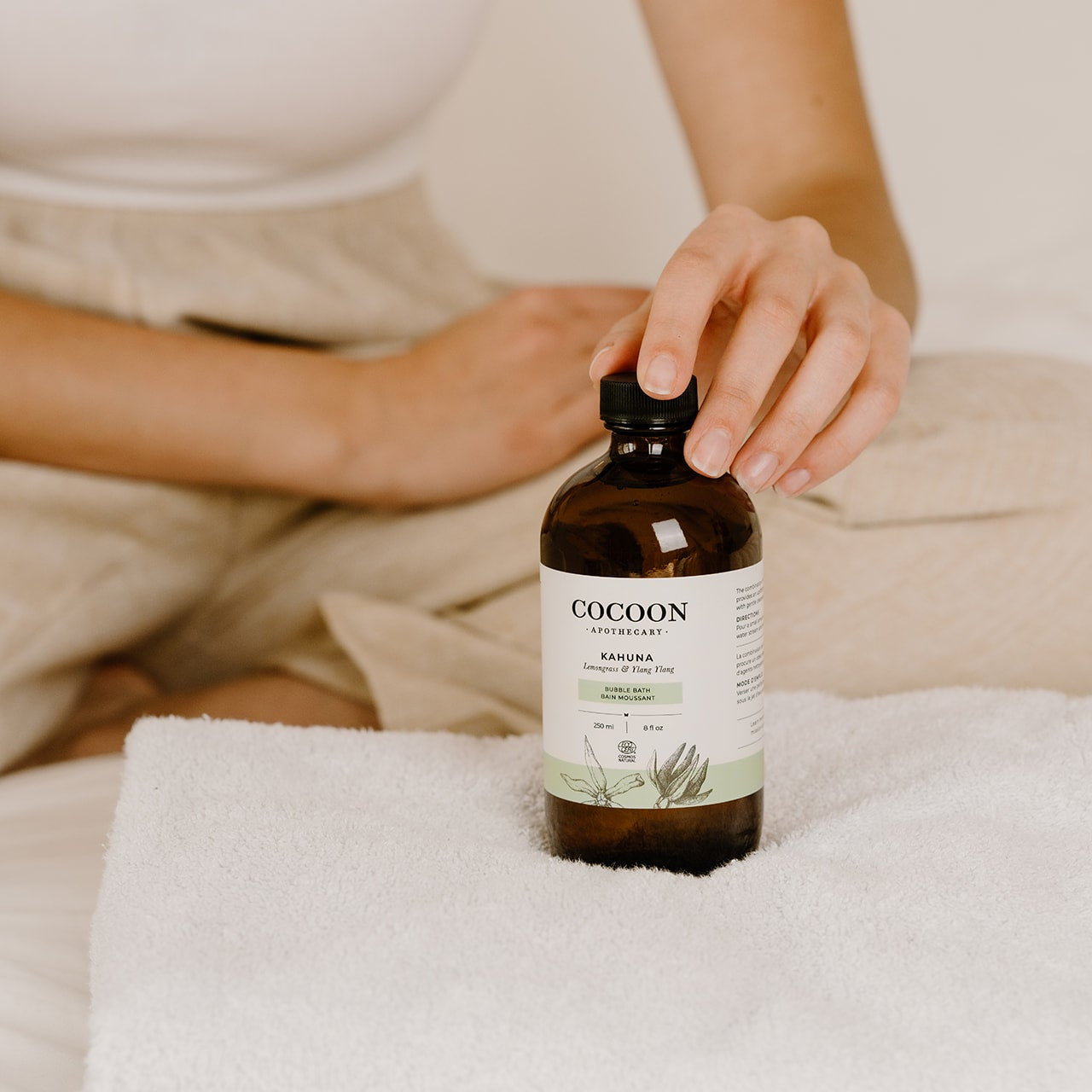 natural bubble bath with lemongrass and ylang ylang