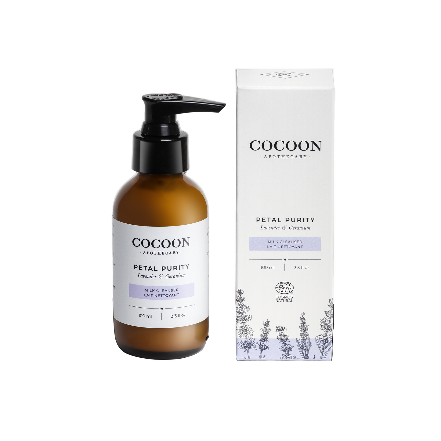 Petal Purity Milk Cleanser bottle – botanical milk cleanser for sensitive and dry skin - small size