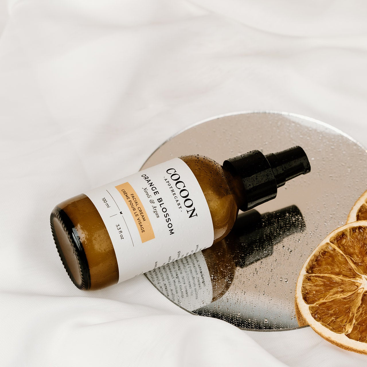 Silky texture of Orange Blossom Facial Cream — non-greasy formula