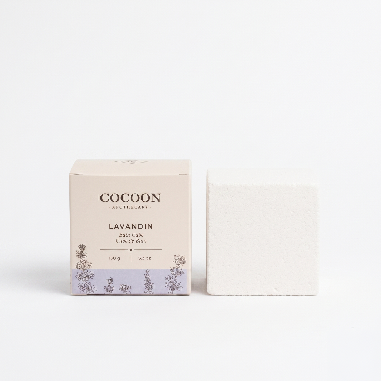 Bath Cube bath bomb with lavender essential oi