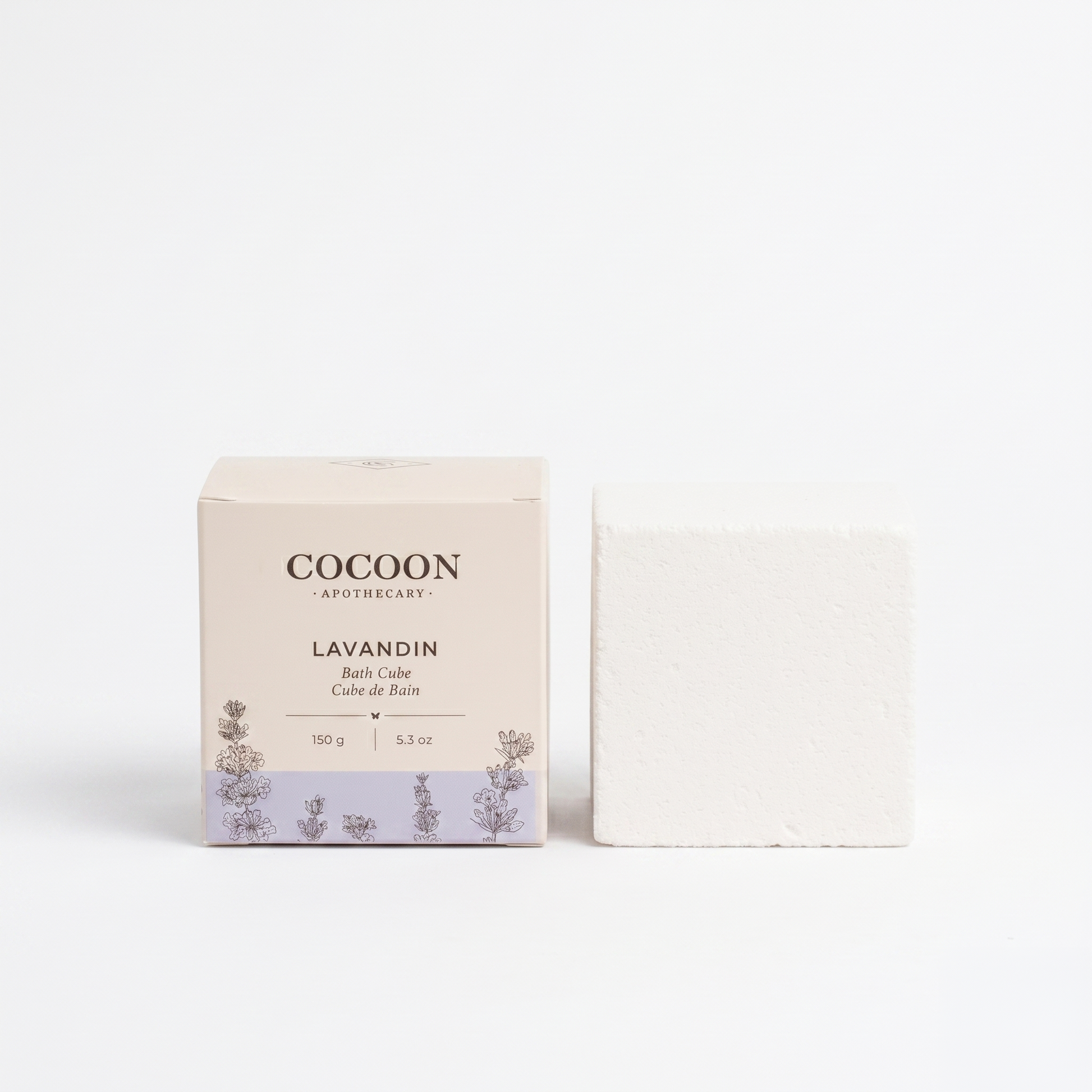Bath Cube bath bomb with lavender essential oi
