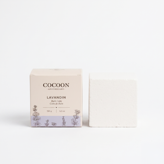 Bath Cube bath bomb with lavender essential oi