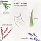 ingredients of gentle natural facial cleanser made in Canada