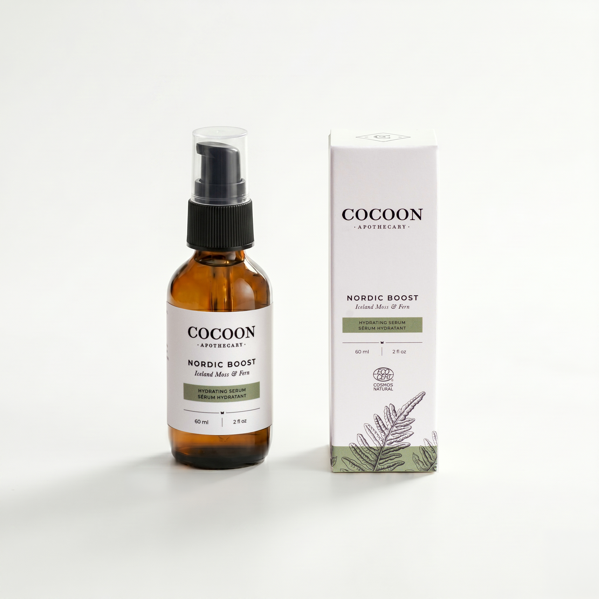 Cocoon Apothecary Nordic Boost bottle and packaging on a white background