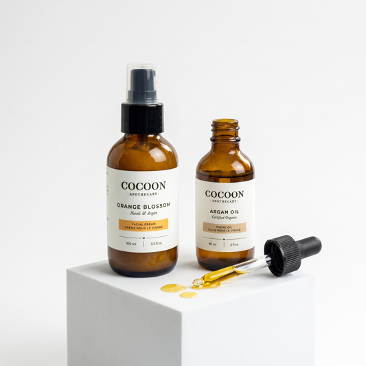 Orange blossom facial ceam and argan oil 