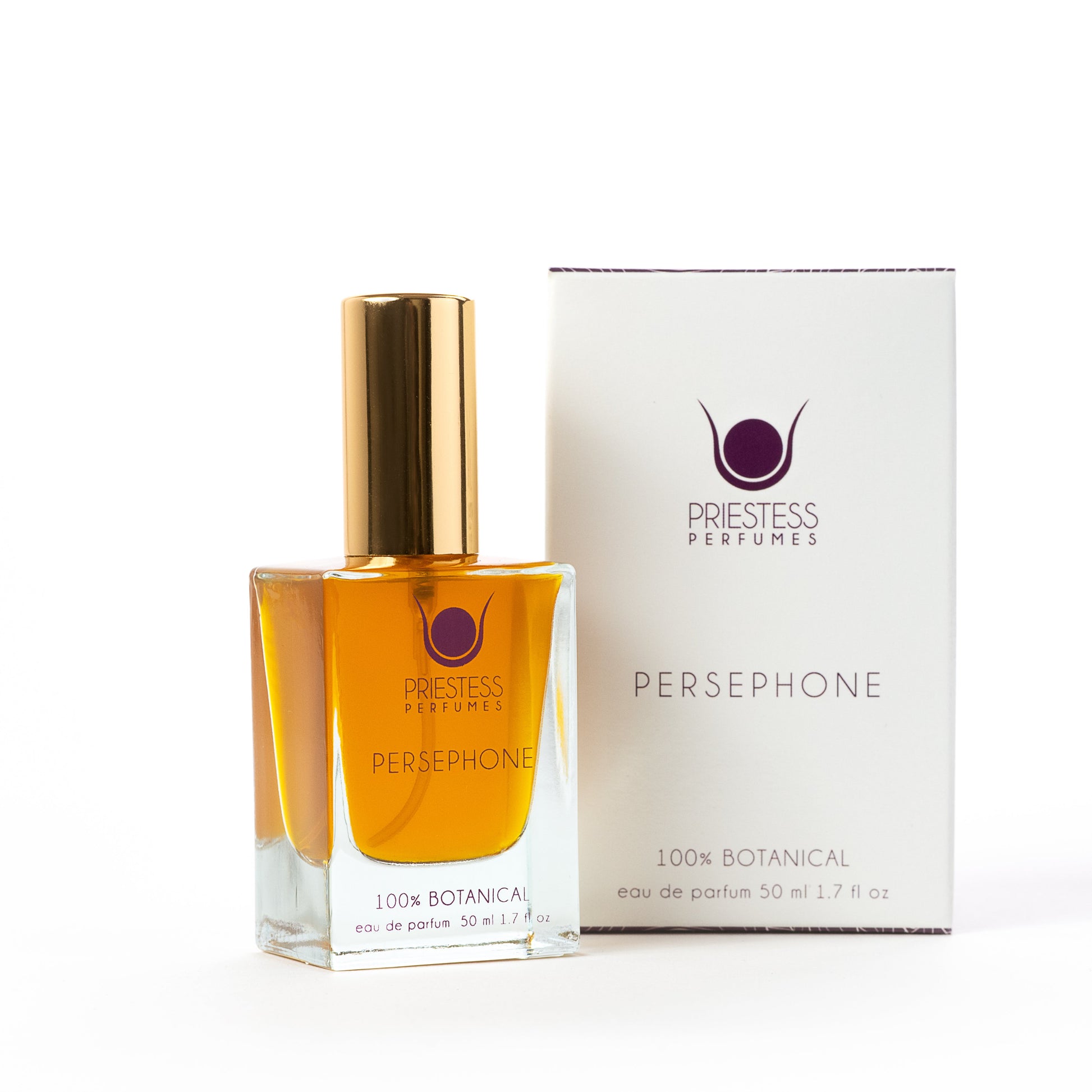 Persephone perfume bottle and packaging on a white background