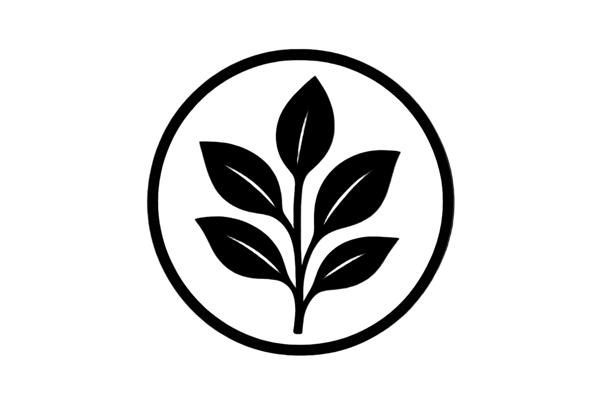 plant based symbol black