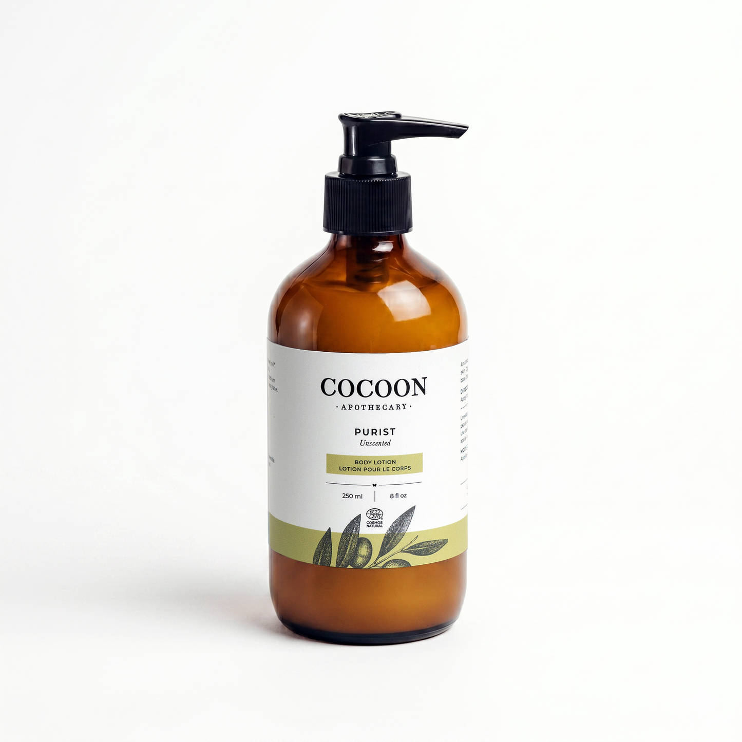 Cocoon Apothecary bottle with pump on a white background
