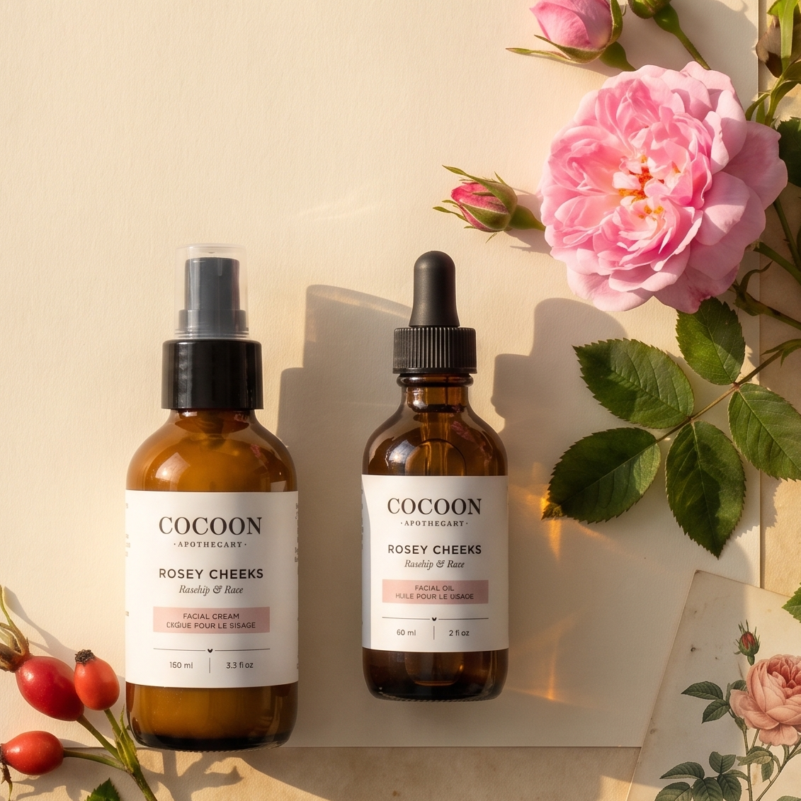 rosey cheeks oil and cream for dull, dehydrated, and mature skin
