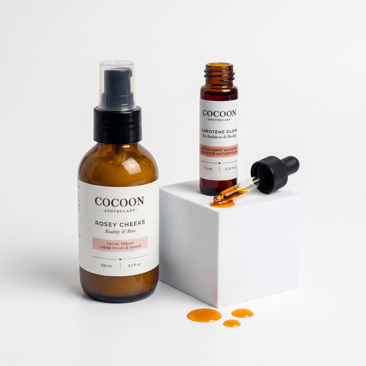 rosey cheeks facial cream and carotene glow antioxidant booster