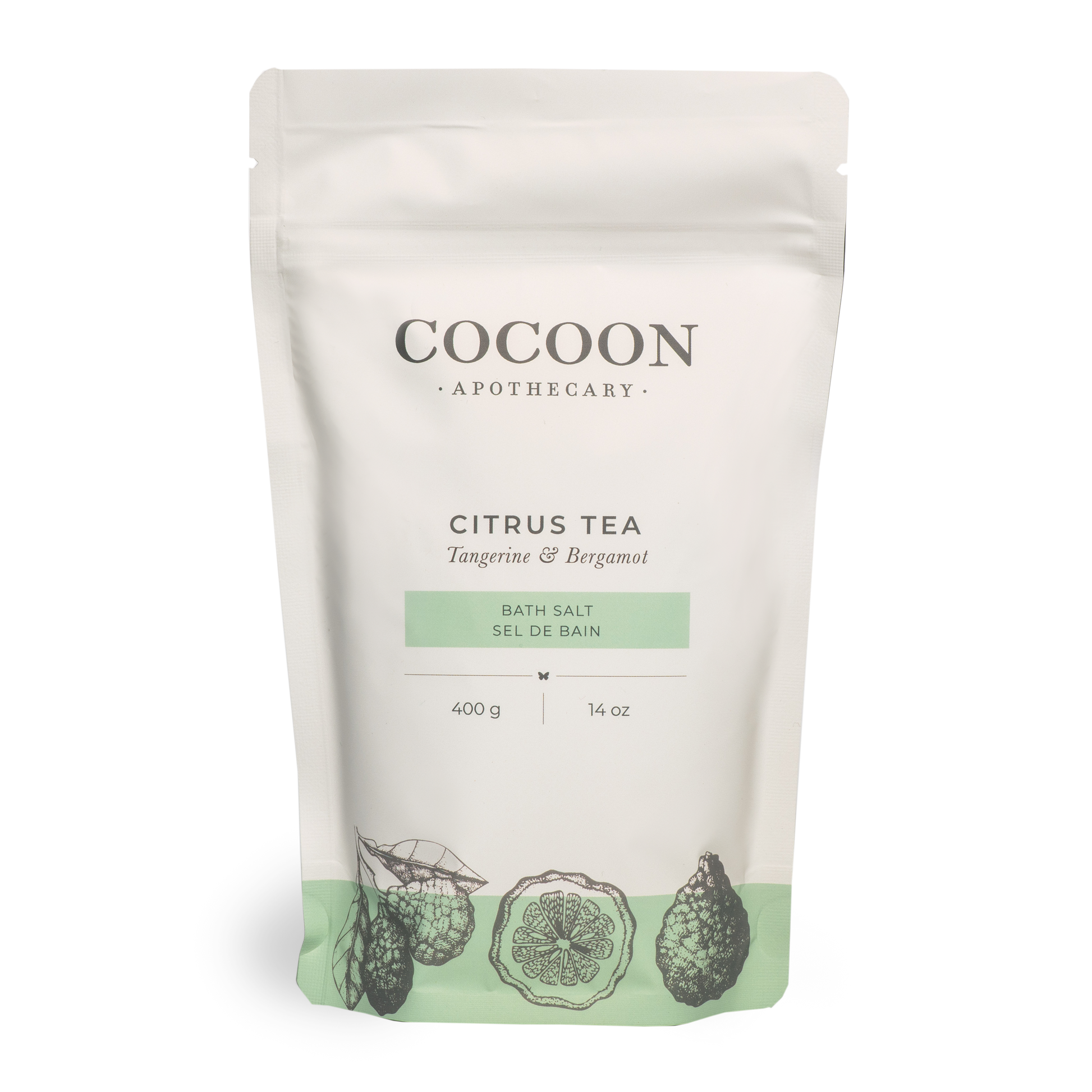 Mineral rich Dead Sea salts, Epsom salts and pure essential oils creates a spa-like bathing experience. Citrus Tea has a soft tea-like citrus aroma that is cheery and uplifting.