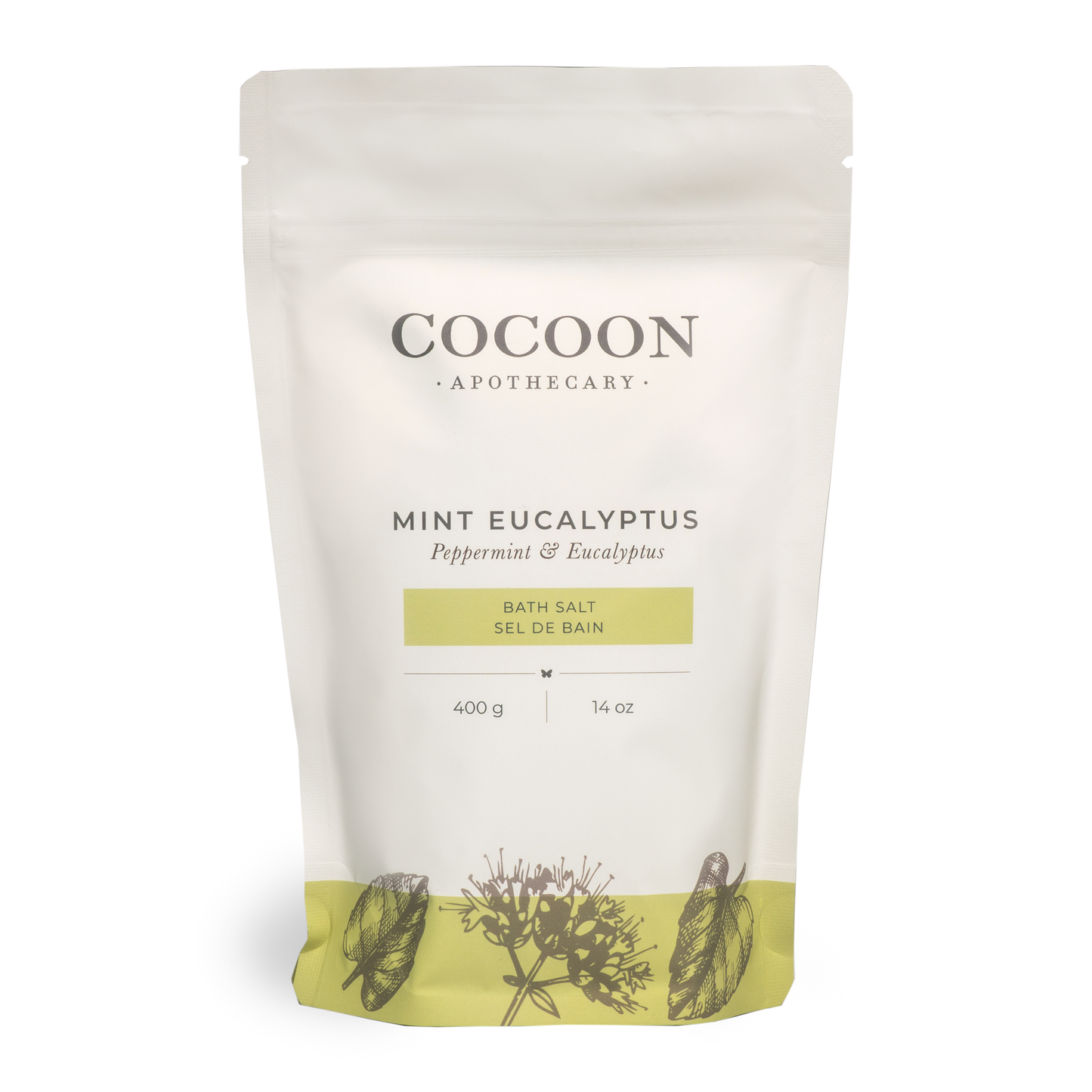 Mineral rich Dead Sea salts, Epsom salts and pure essential oils creates a spa-like bathing experience. Mint Eucalyptus has a penetrating aroma that smells soothing and medicinal.