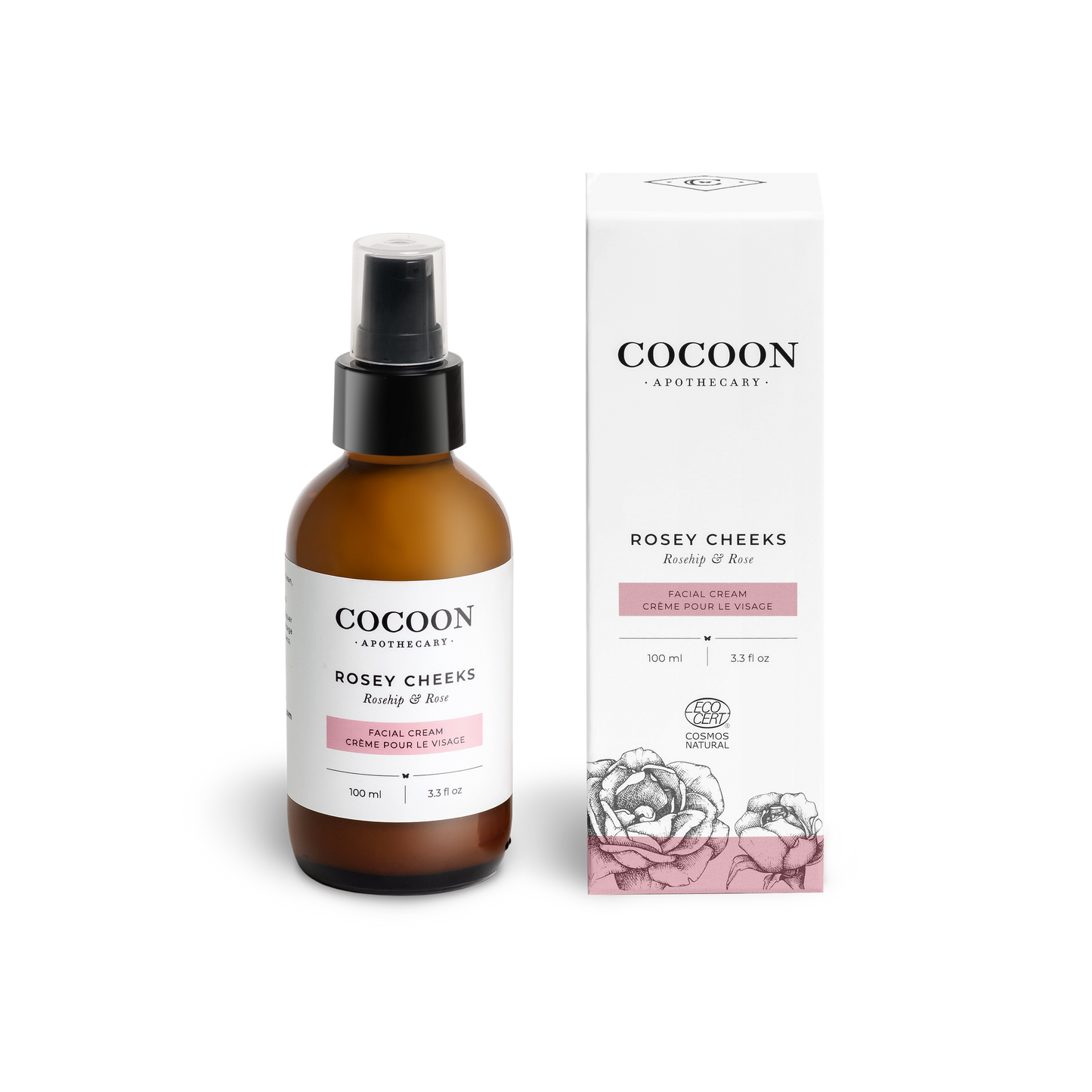ecocert natural facial cream rose oil, rosehip oil